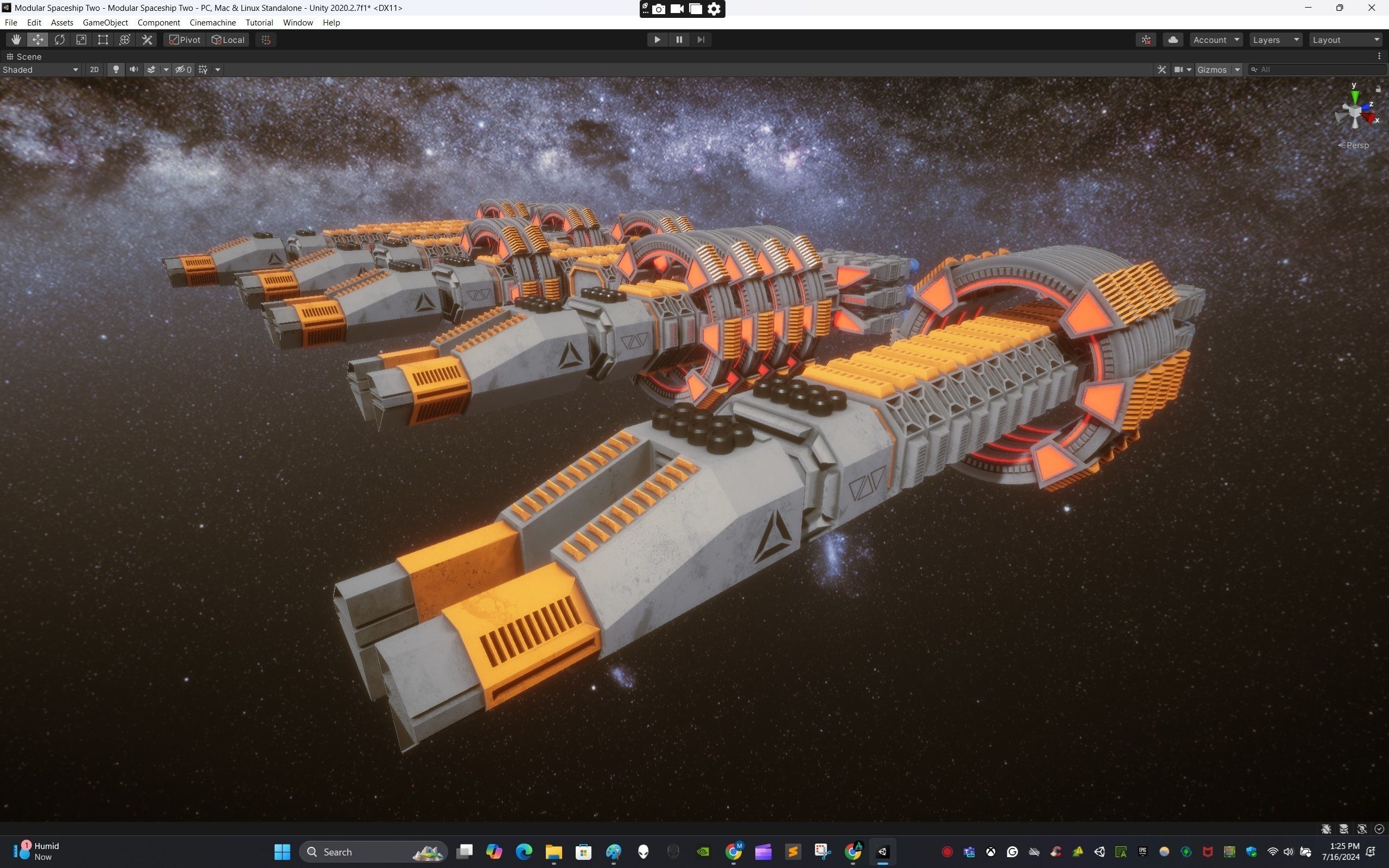 Modular Spaceship Two Low-poly 3D model_15