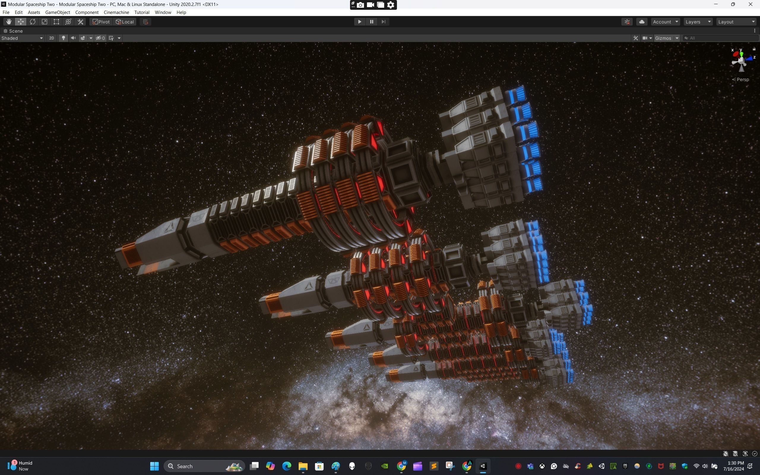 Modular Spaceship Two Low-poly 3D model_18