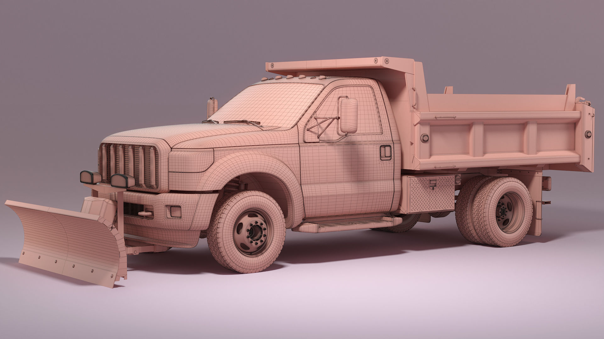 Snow Plow Truck 3D model_23