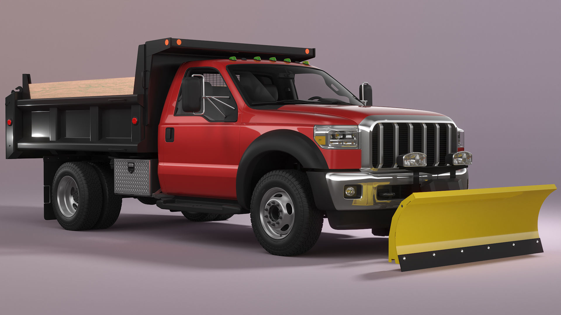 Snow Plow Truck 3D model_5