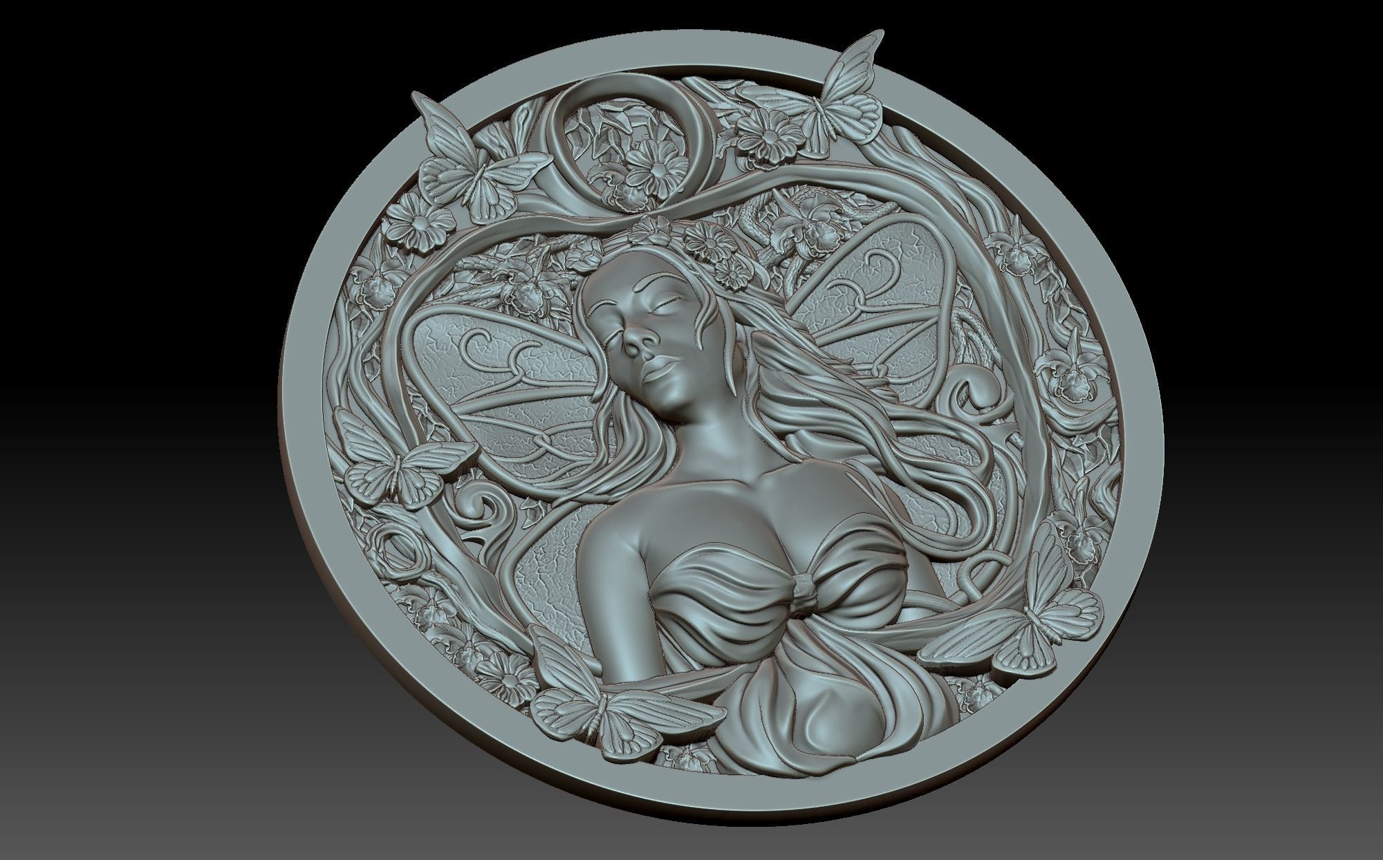Fairy in flowers 3D print model_3