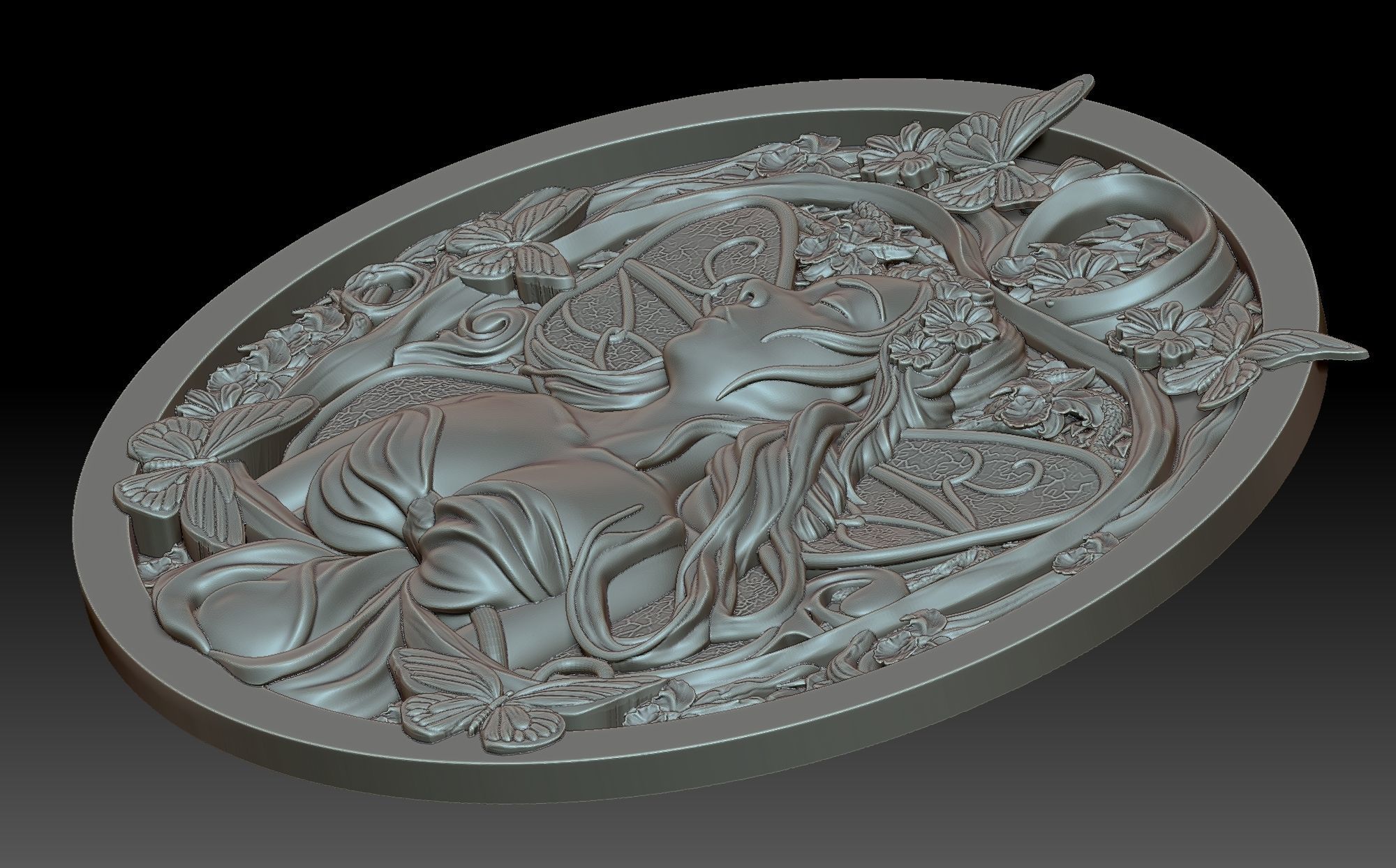 Fairy in flowers 3D print model_4