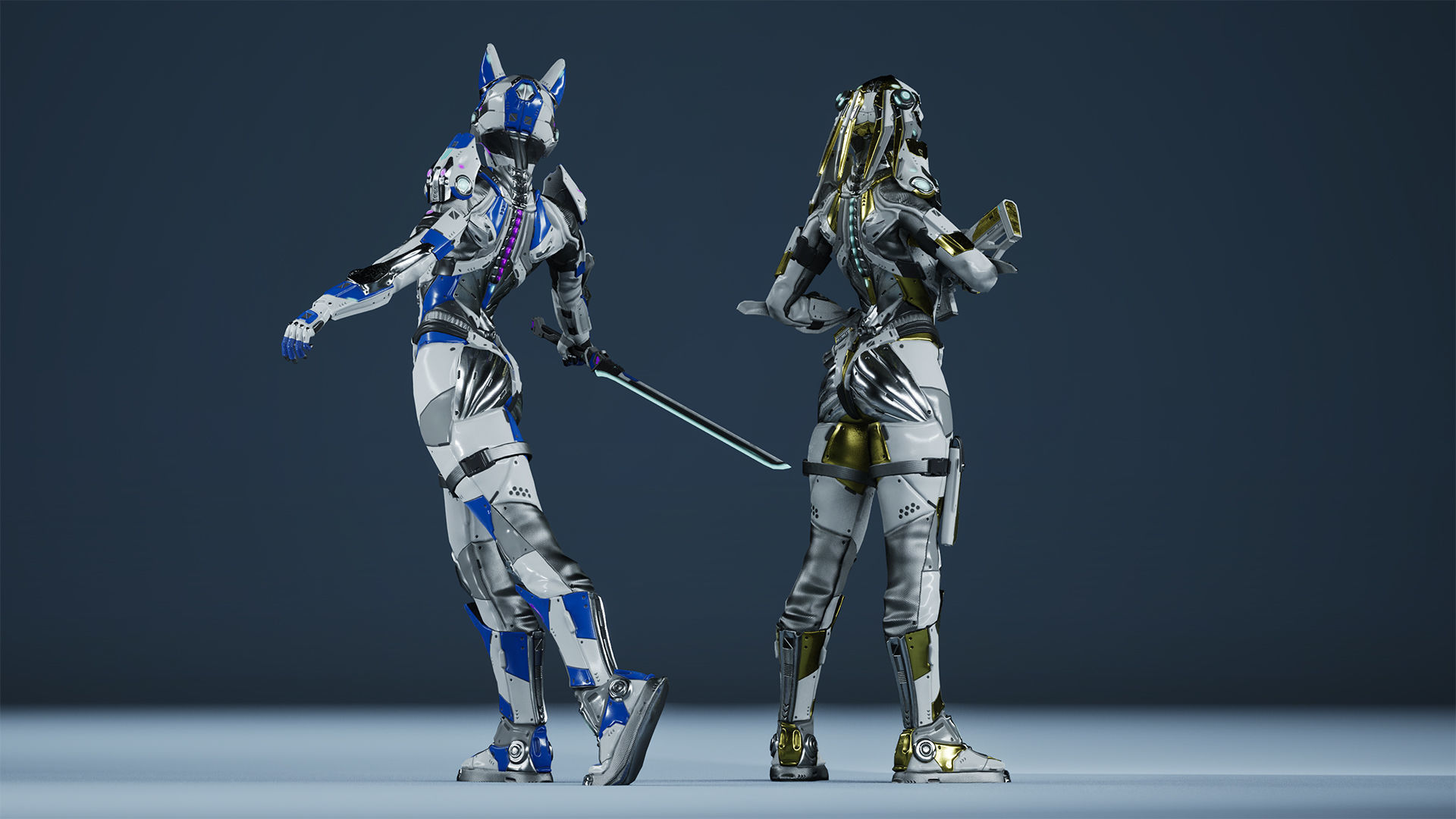 Sci-Fi Soldiers pack Low-poly 3D model_4