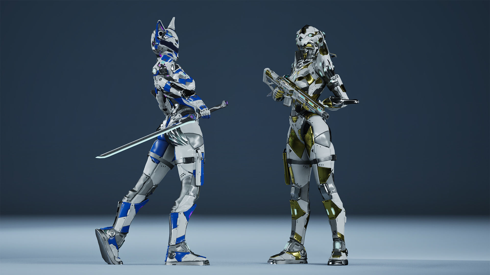 Sci-Fi Soldiers pack Low-poly 3D model_16