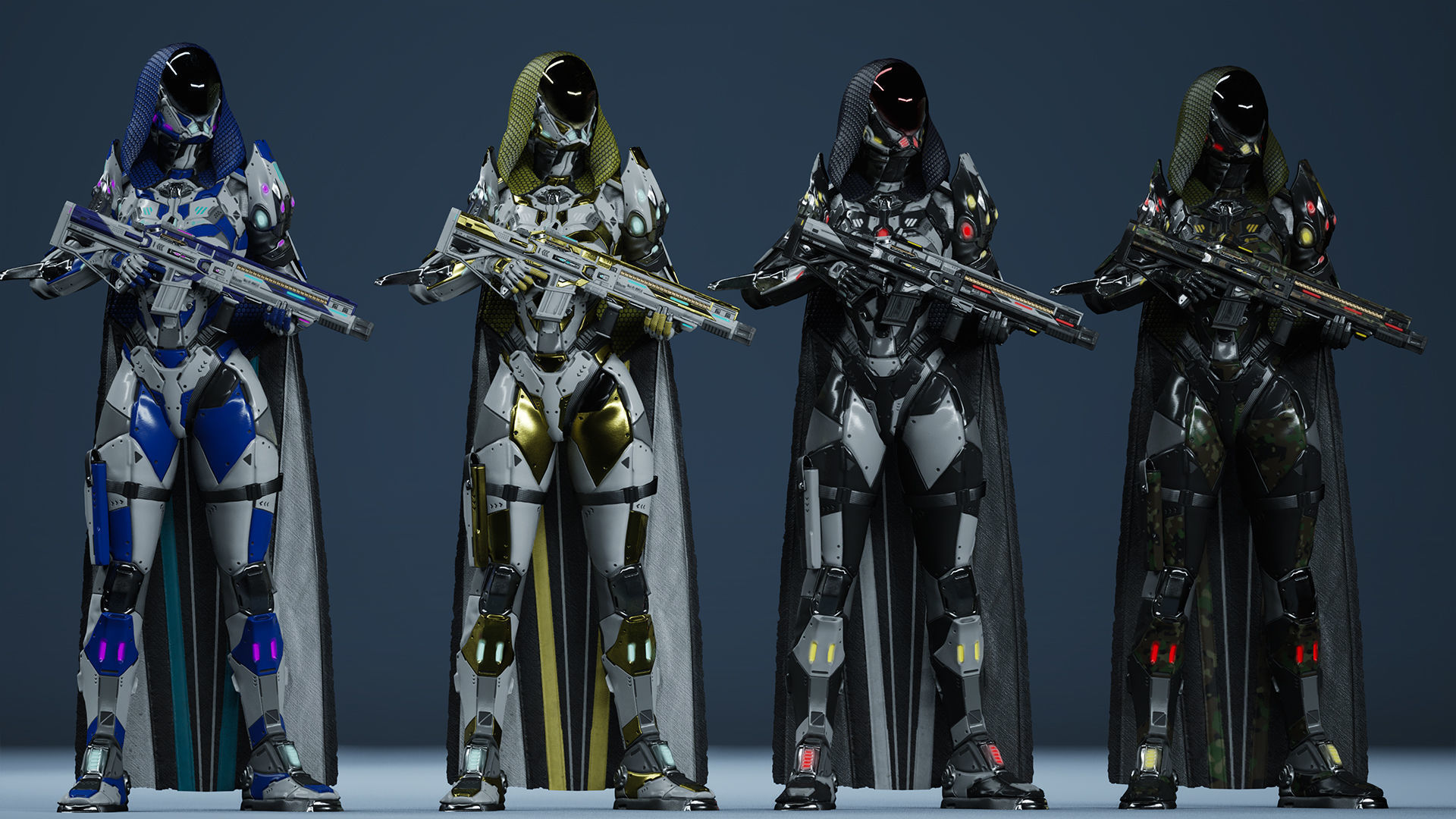 Sci-Fi Soldiers pack Low-poly 3D model_9