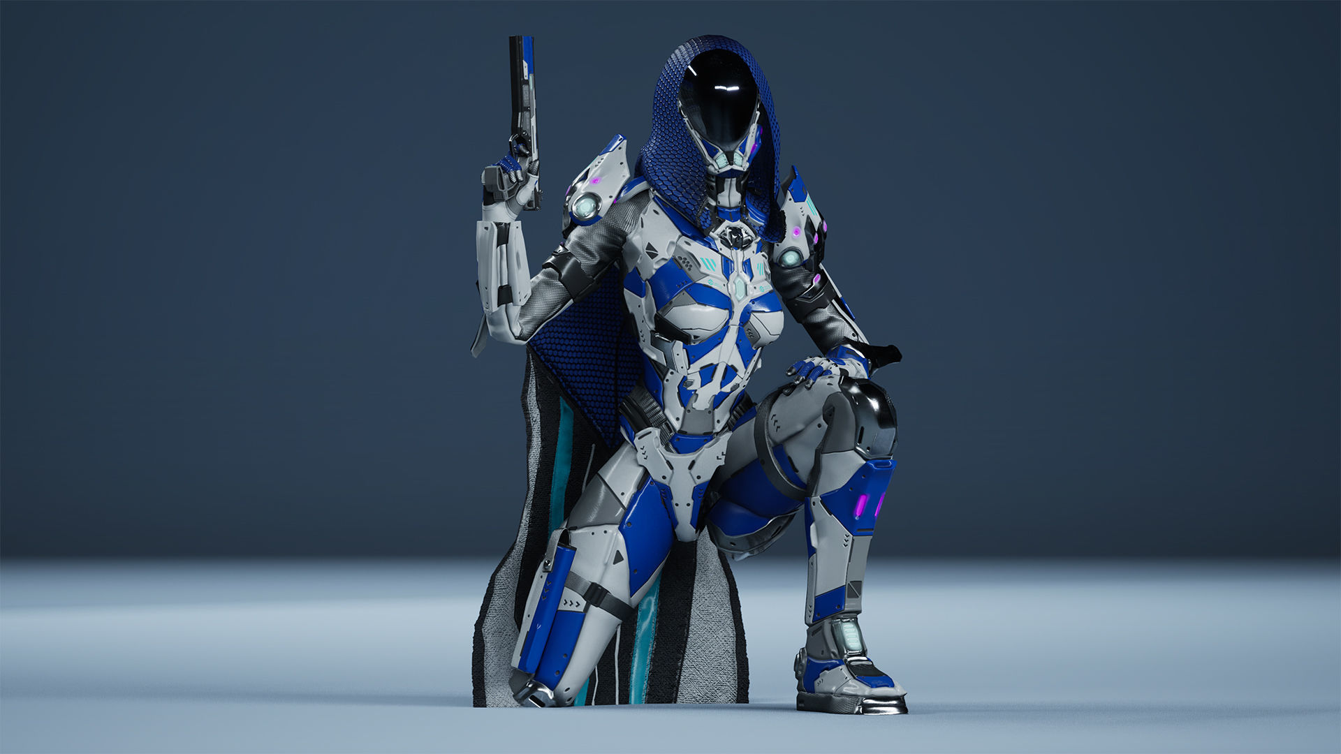 Sci-Fi Soldiers pack Low-poly 3D model_5