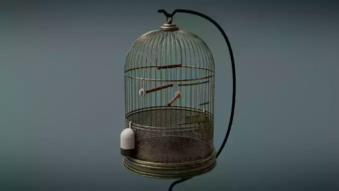 Bird Cage Low-poly 3D model
