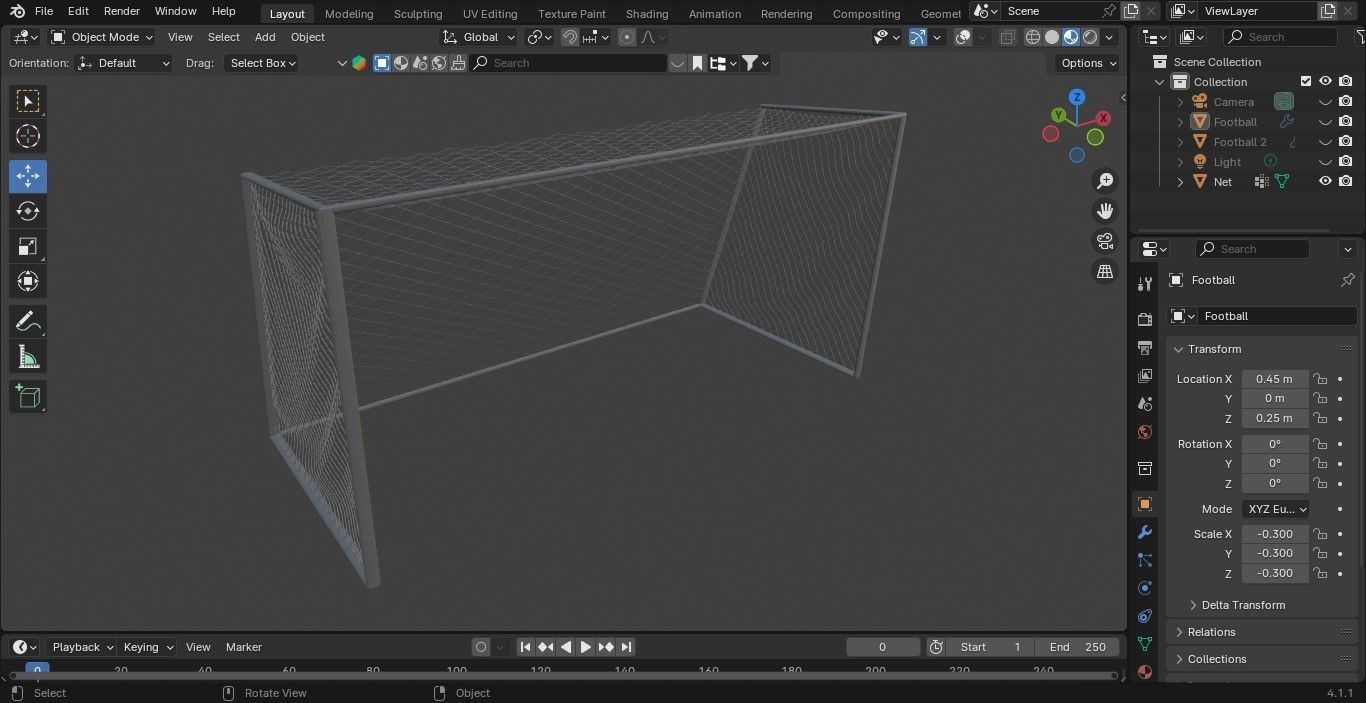 FOOTBALL Low-poly 3D model_3
