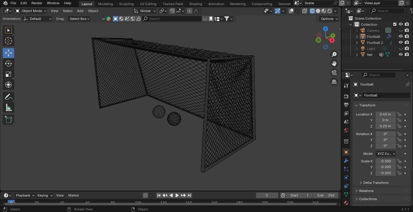 FOOTBALL Low-poly 3D model_2