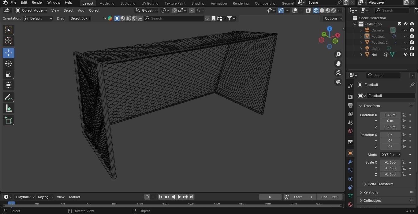 FOOTBALL Low-poly 3D model_4