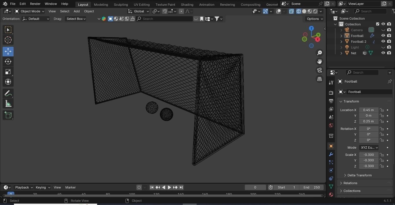 FOOTBALL Low-poly 3D model_1