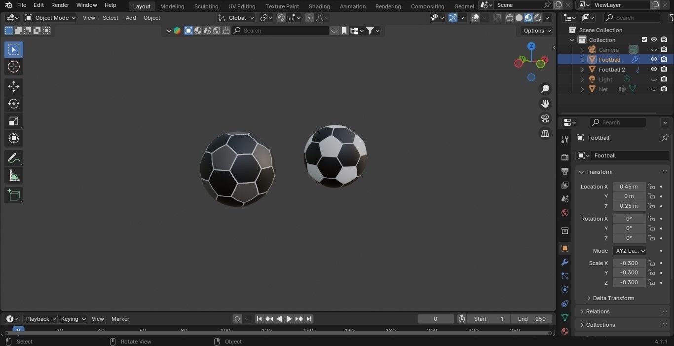 FOOTBALL Low-poly 3D model_6
