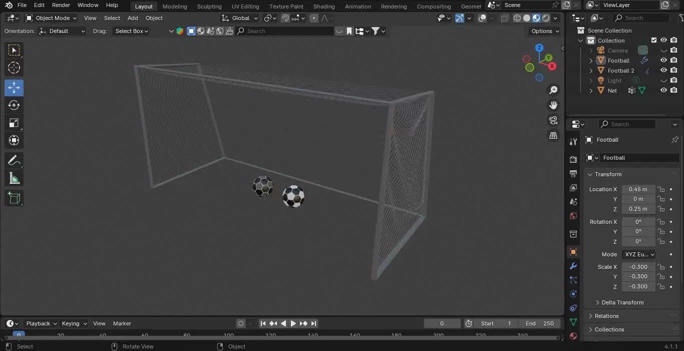 FOOTBALL Low-poly 3D model_0