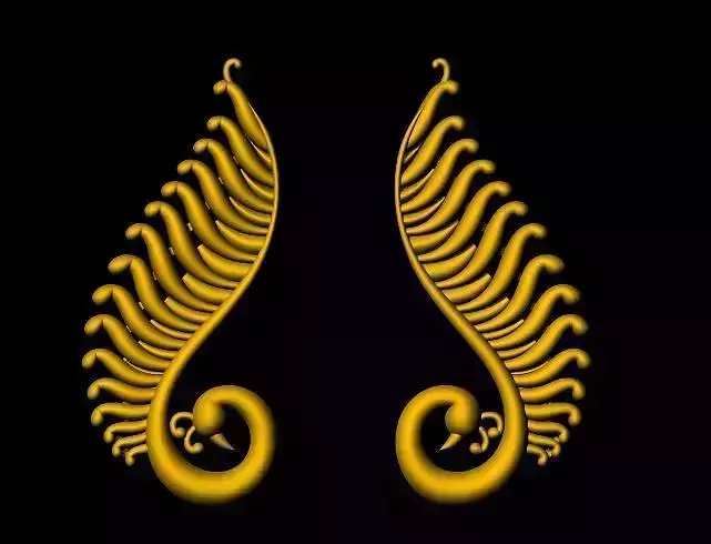 peacock Earrings 3dm file