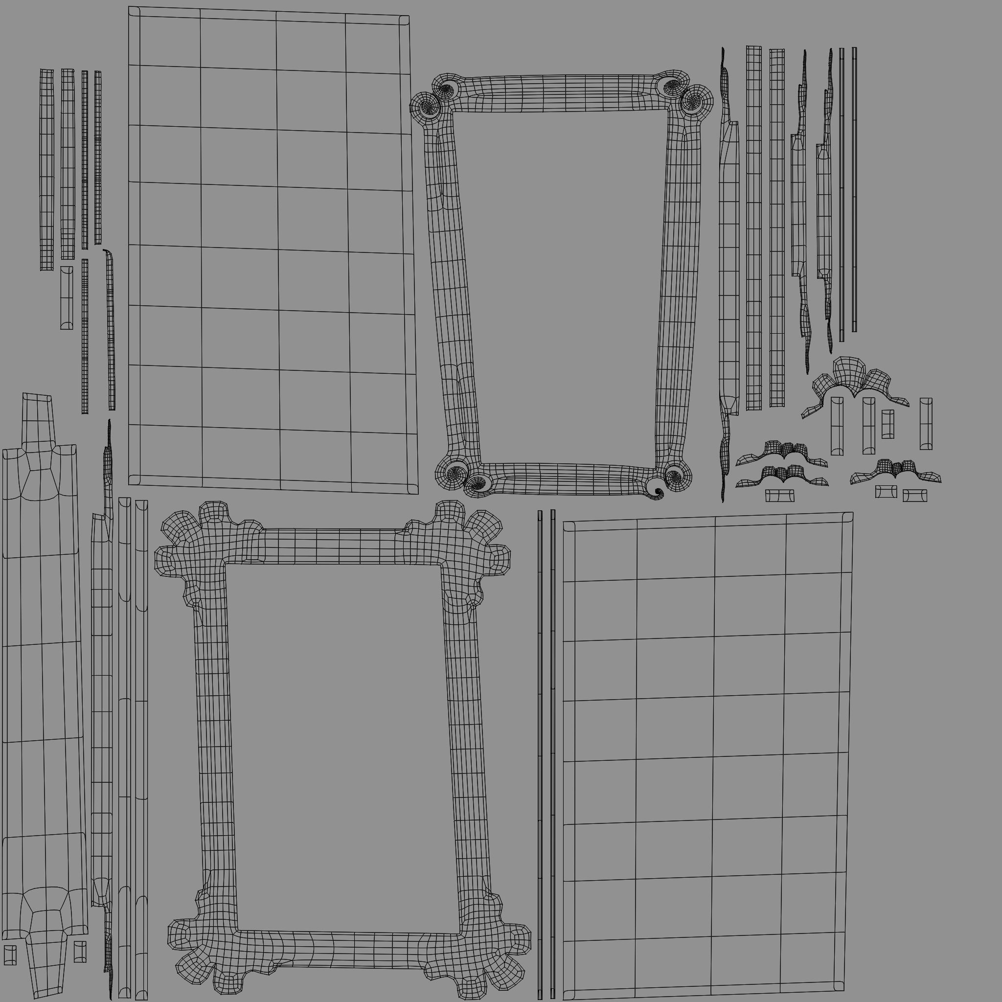 Stylized Painting Frame Low-poly 3D model_6