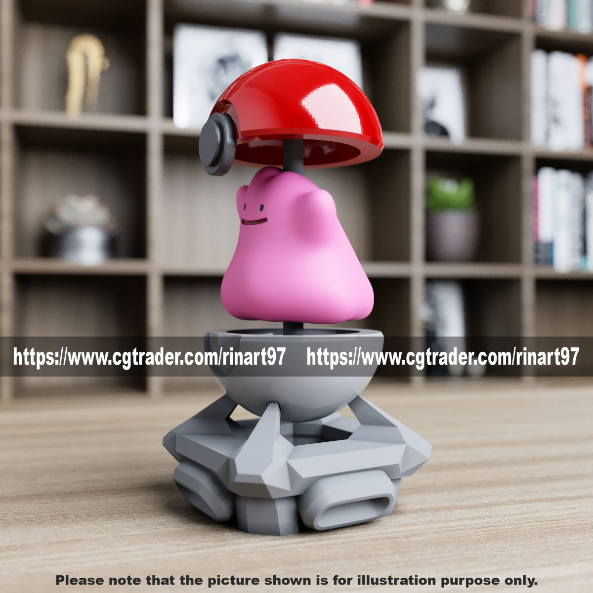 Ditto in the pokeball from Pokemon 3D print model_7