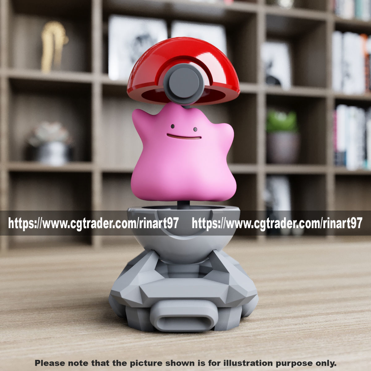 Ditto in the pokeball from Pokemon 3D print model_4
