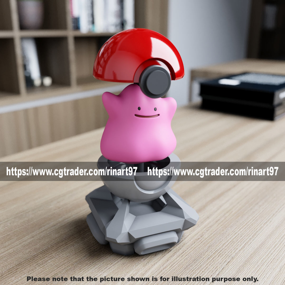 Ditto in the pokeball from Pokemon 3D print model_10