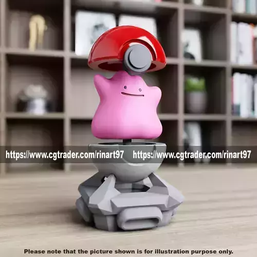 Ditto in the pokeball from Pokemon 3D print model