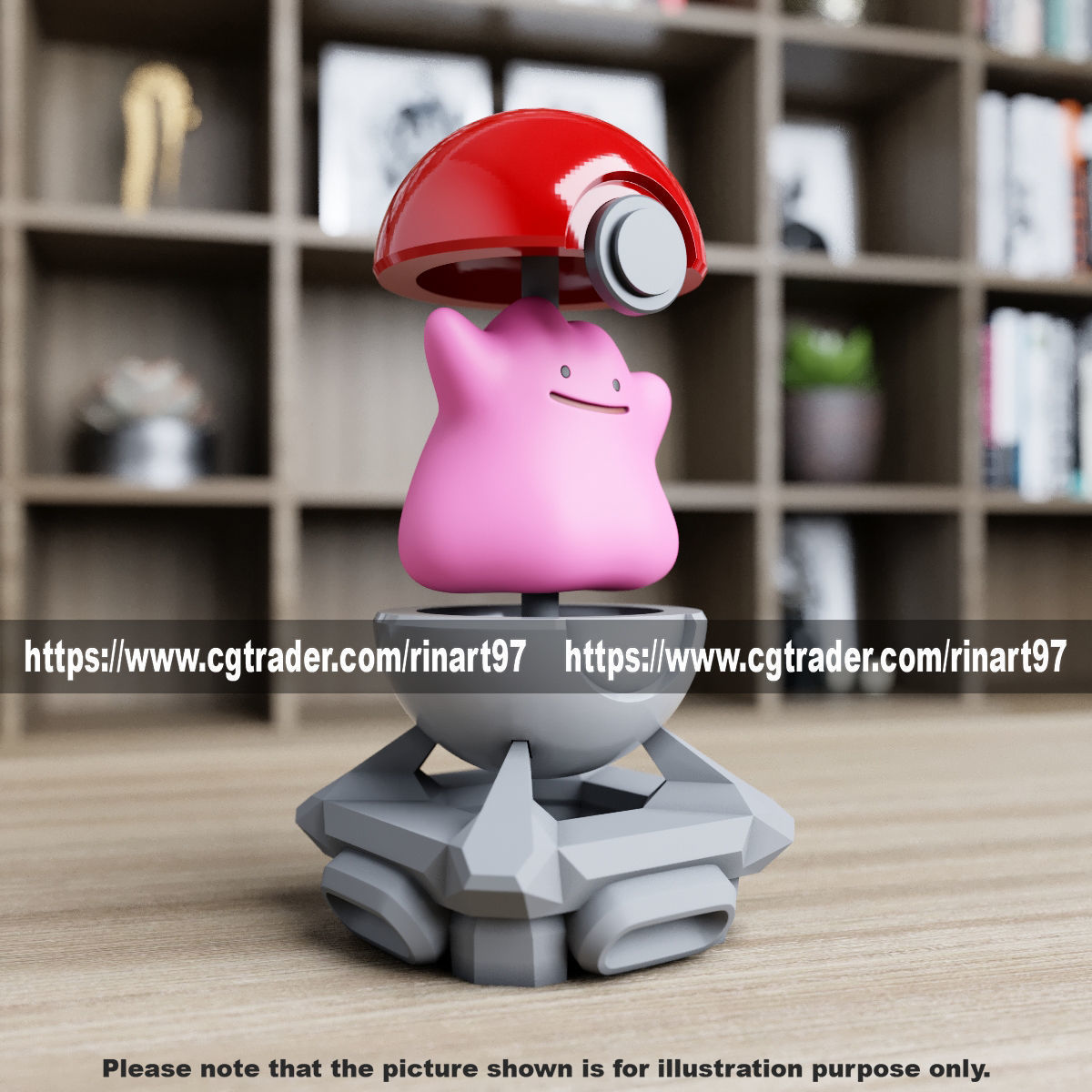 Ditto in the pokeball from Pokemon 3D print model_1