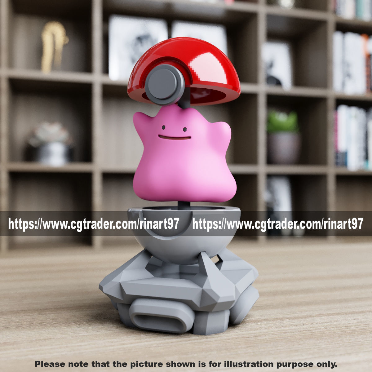 Ditto in the pokeball from Pokemon 3D print model_5