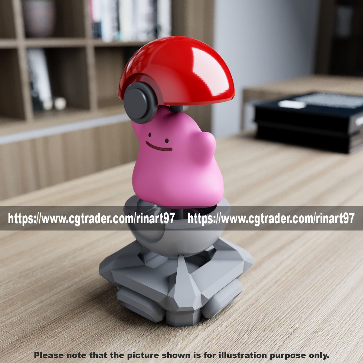Ditto in the pokeball from Pokemon 3D print model_13