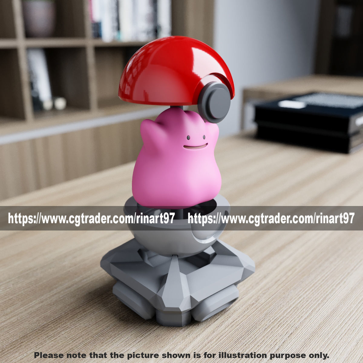 Ditto in the pokeball from Pokemon 3D print model_11