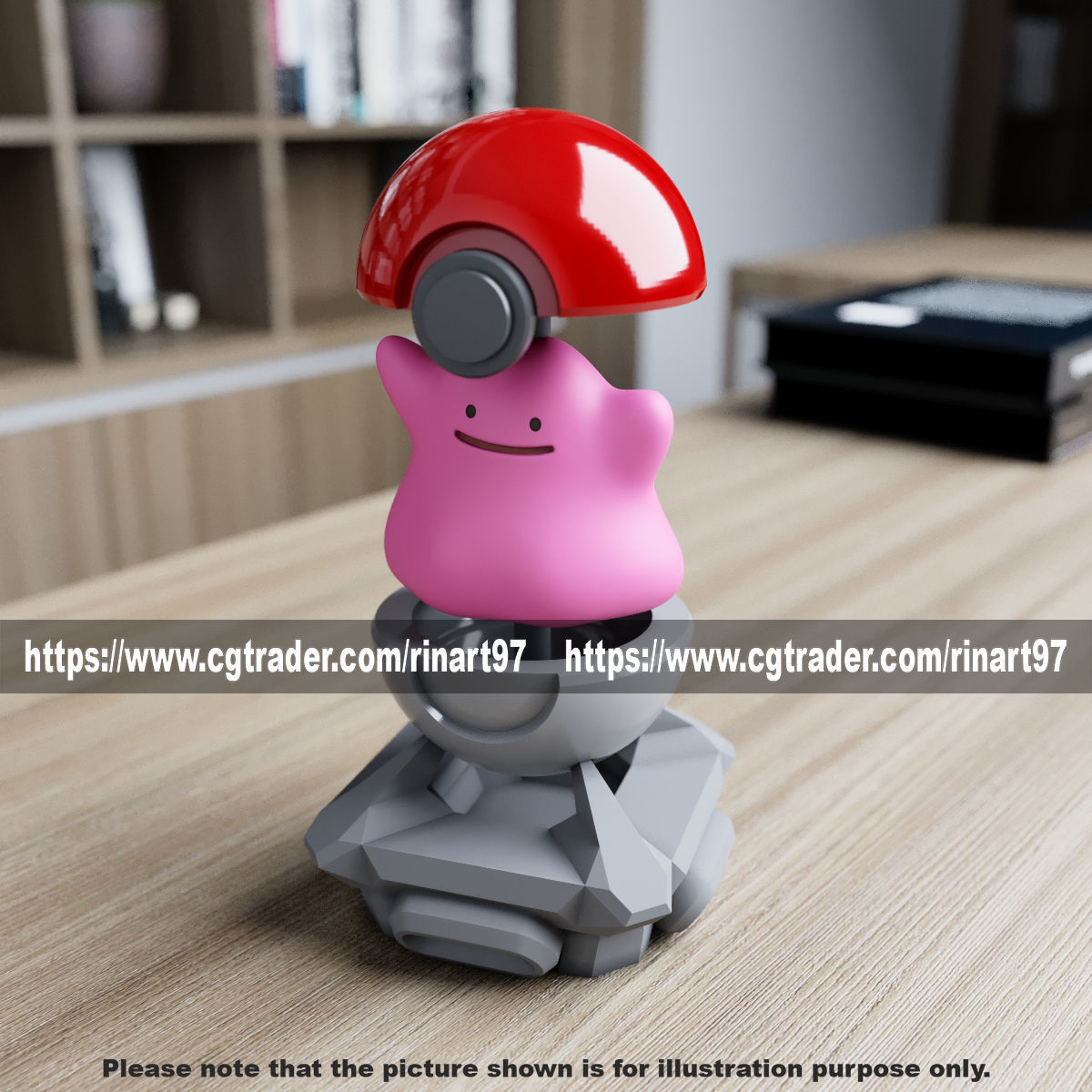 Ditto in the pokeball from Pokemon 3D print model_12