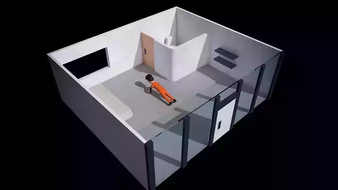 LowPoly Prision Cell 3D model
