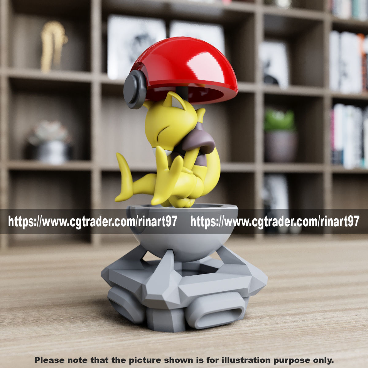 Abra in the pokeball from Pokemon 3D print model_7