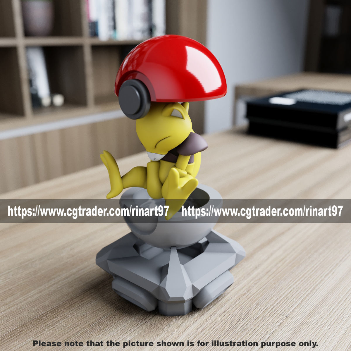 Abra in the pokeball from Pokemon 3D print model_13
