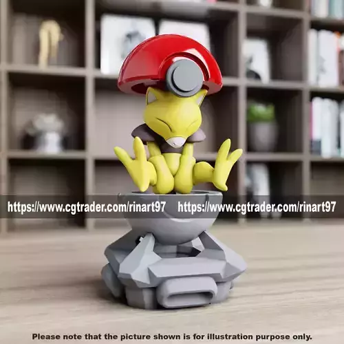 Abra in the pokeball from Pokemon 3D print model