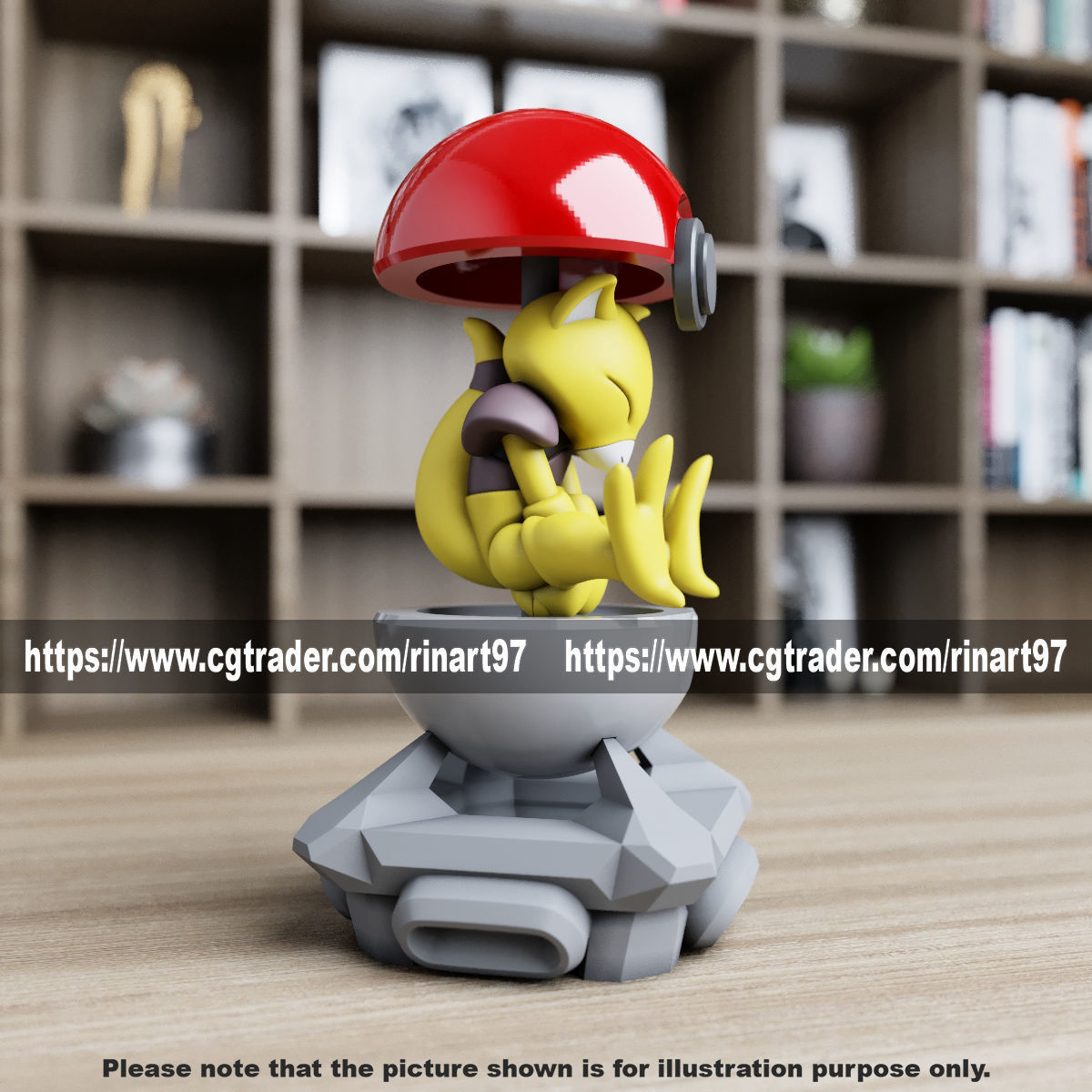 Abra in the pokeball from Pokemon 3D print model_3