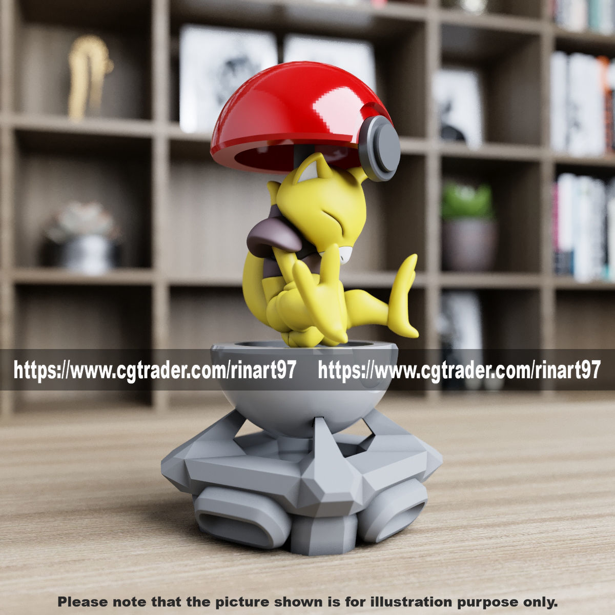 Abra in the pokeball from Pokemon 3D print model_2