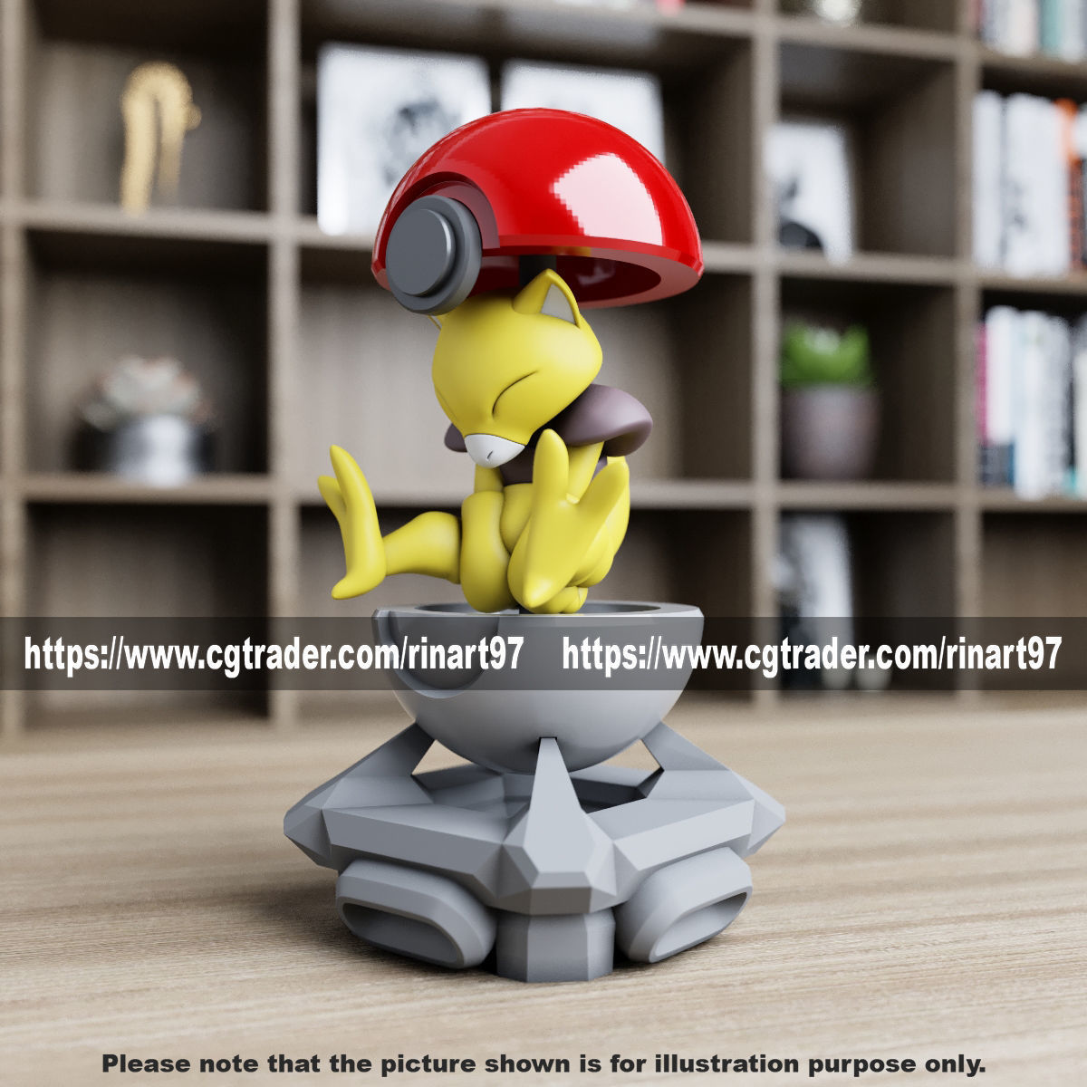 Abra in the pokeball from Pokemon 3D print model_6