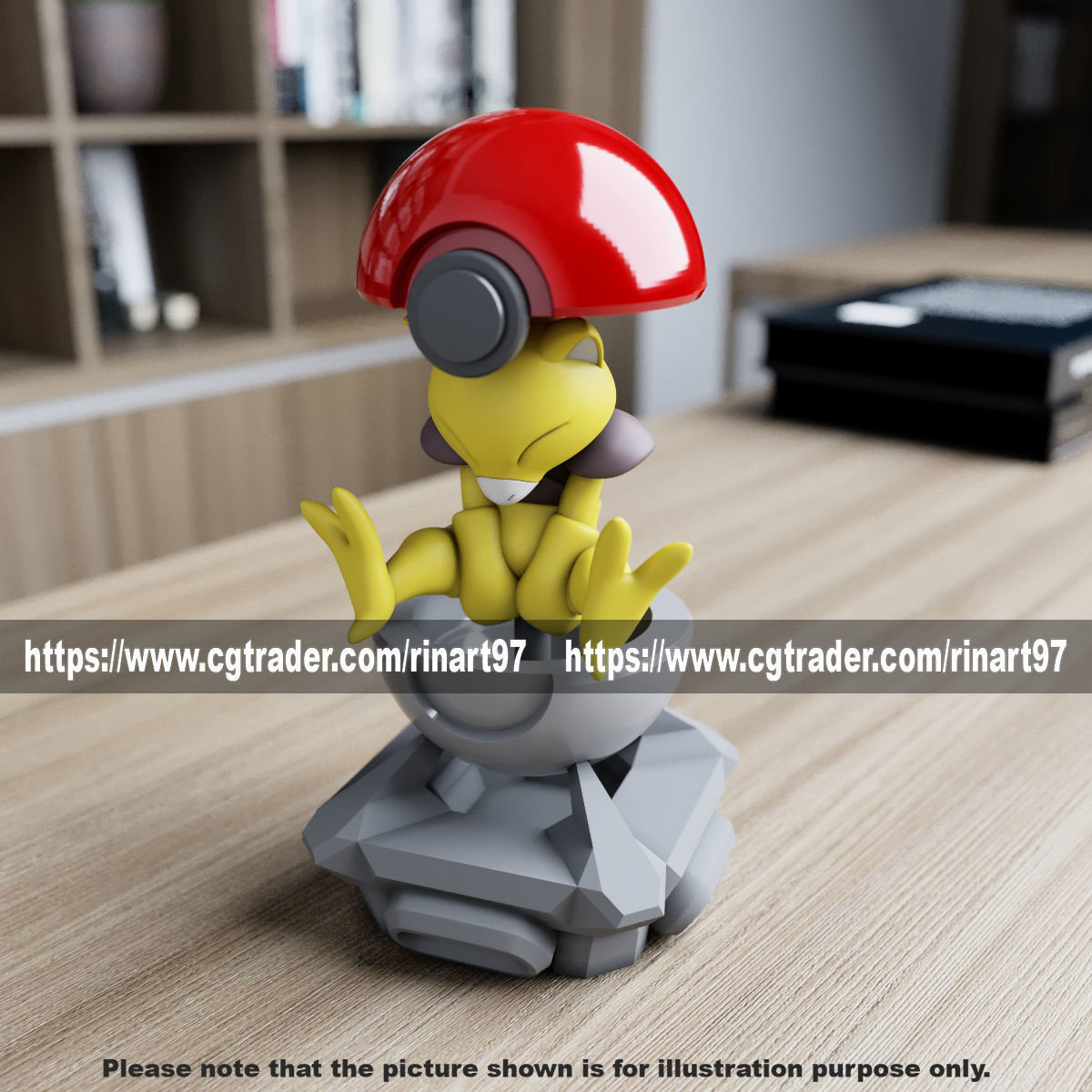 Abra in the pokeball from Pokemon 3D print model_12