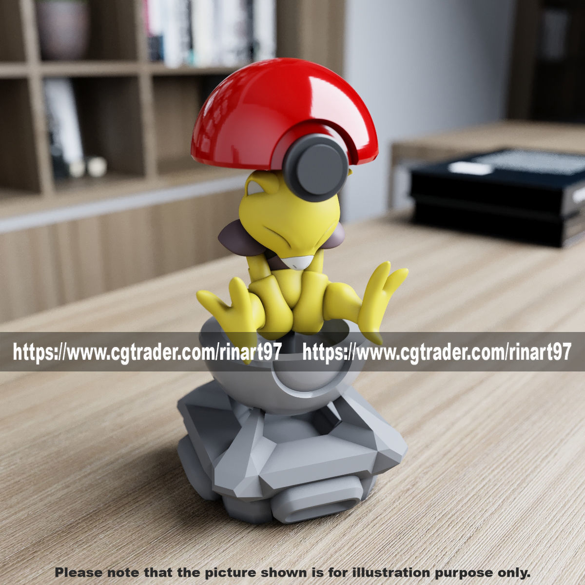 Abra in the pokeball from Pokemon 3D print model_10