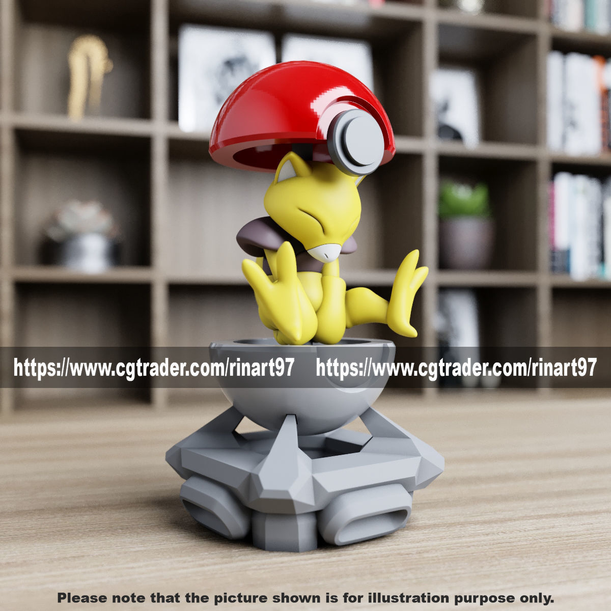 Abra in the pokeball from Pokemon 3D print model_1
