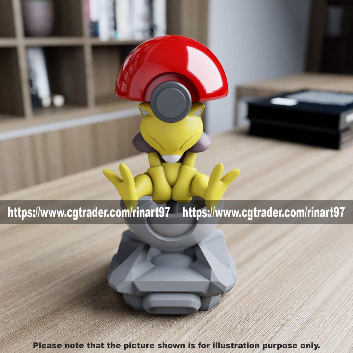 Abra in the pokeball from Pokemon 3D print model_9
