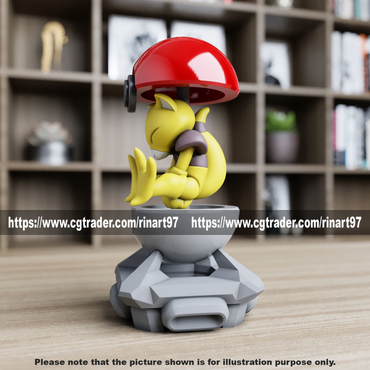 Abra in the pokeball from Pokemon 3D print model_8