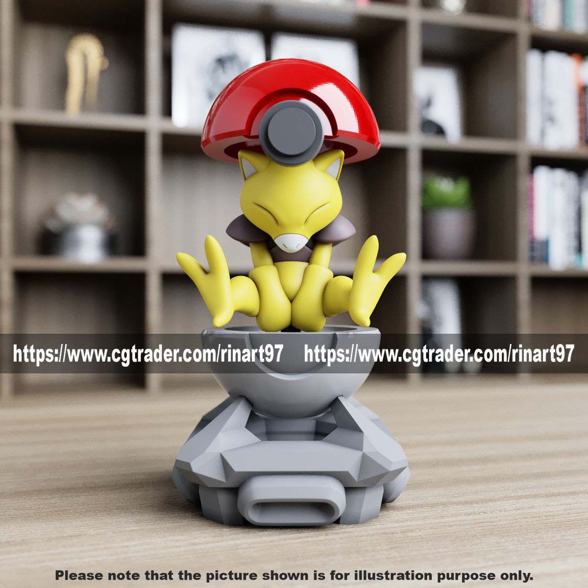 Abra in the pokeball from Pokemon 3D print model_4
