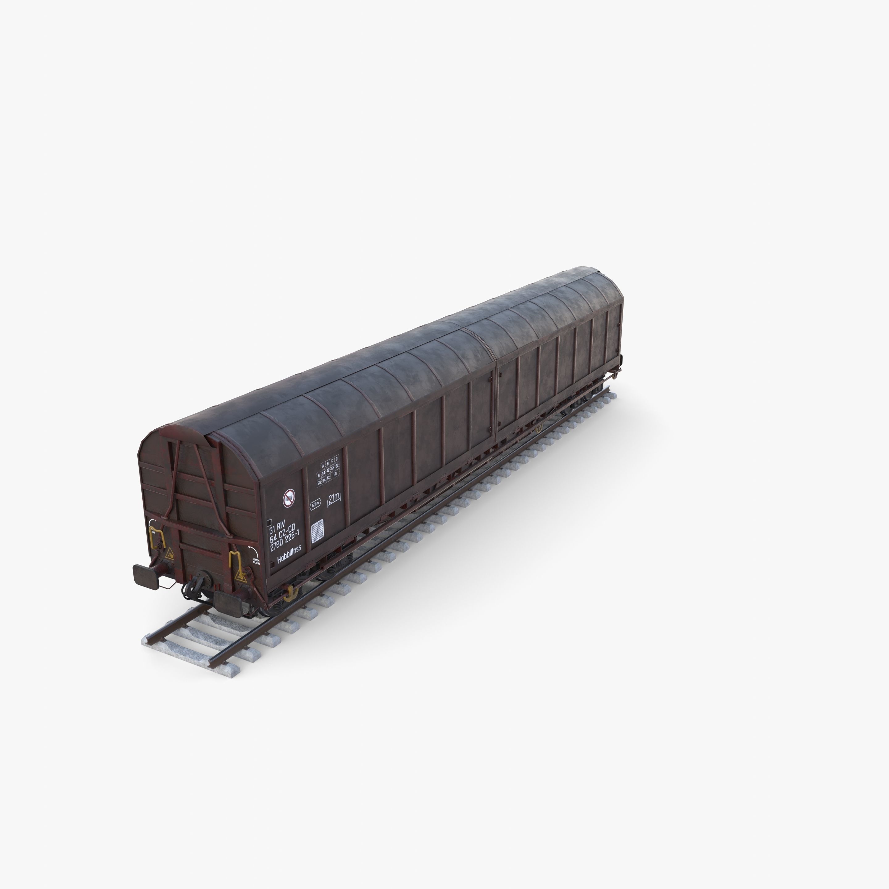 CFR Habis Sliding Door Wagon 339 Rail Car v1 3D model_8