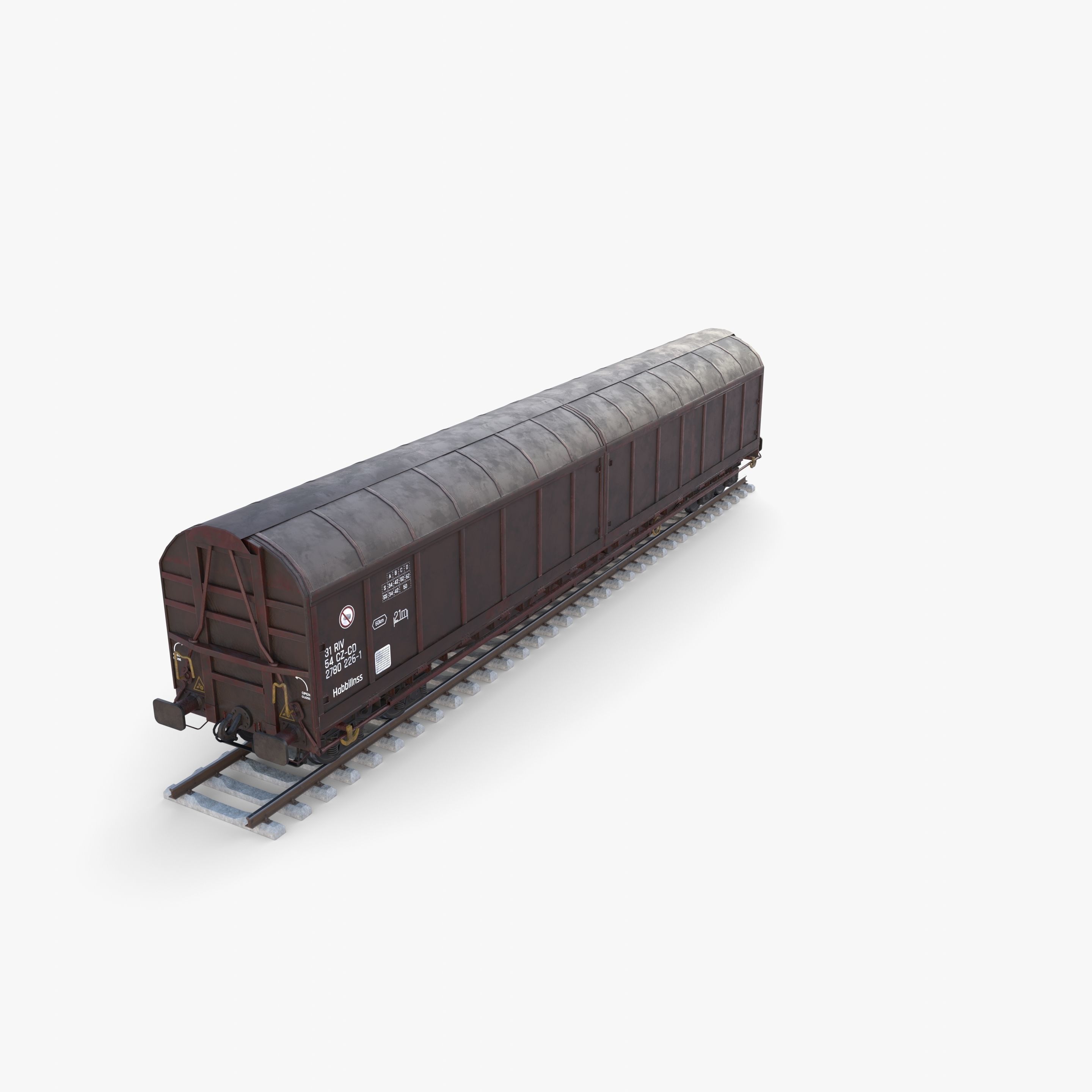 CFR Habis Sliding Door Wagon 339 Rail Car v1 3D model_6