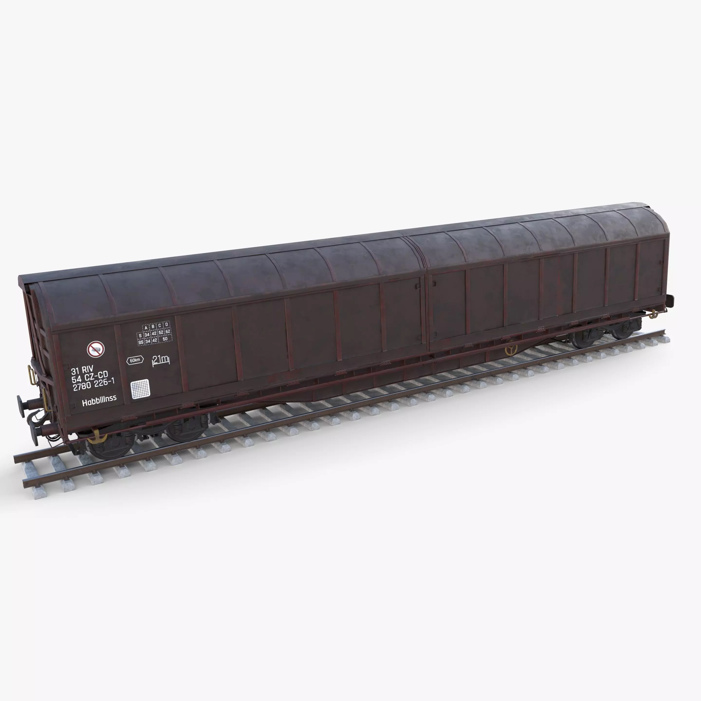 CFR Habis Sliding Door Wagon 339 Rail Car v1 3D model_0
