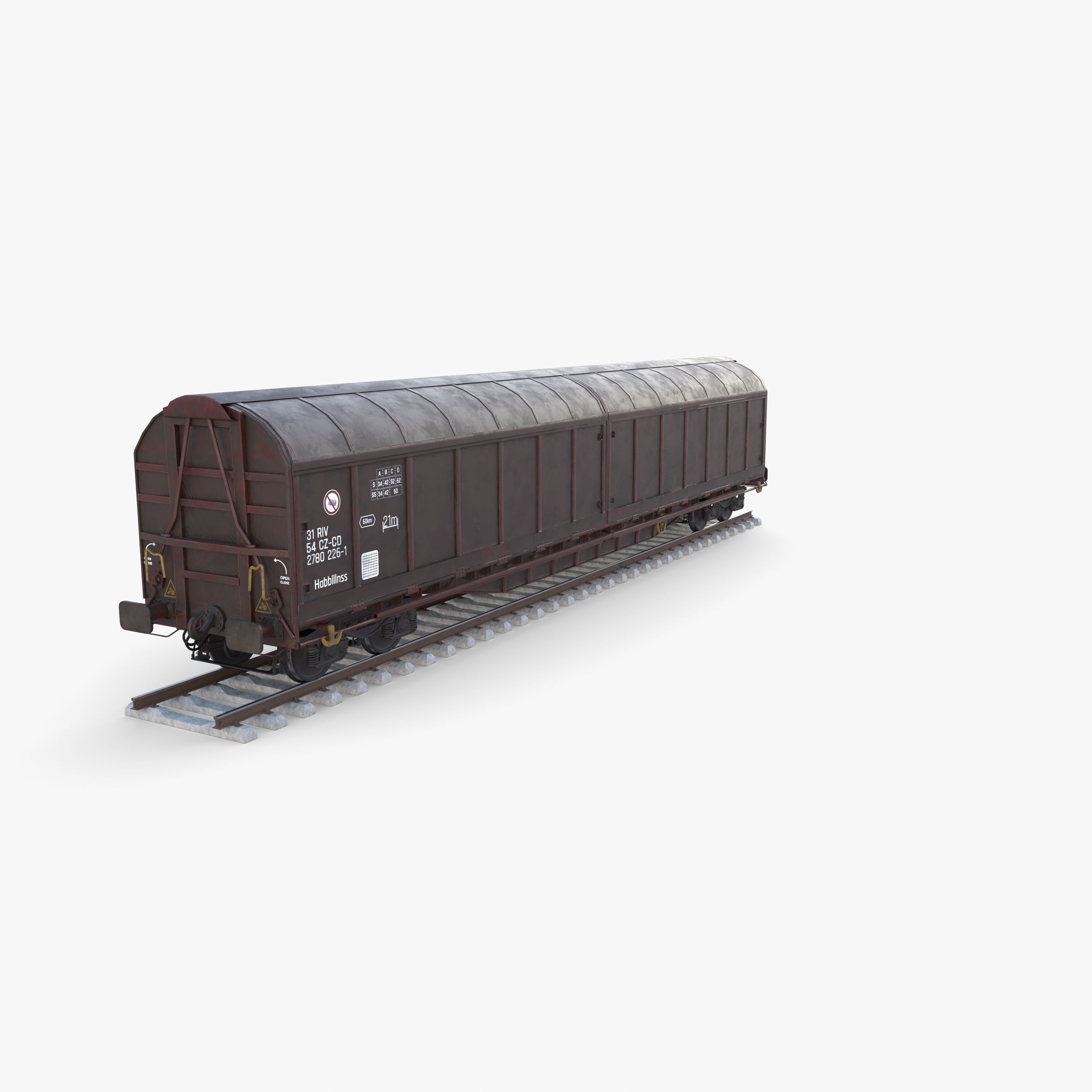 CFR Habis Sliding Door Wagon 339 Rail Car v1 3D model_1