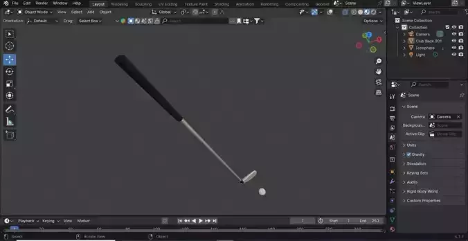 GOLF BALL STICK Free low-poly 3D model