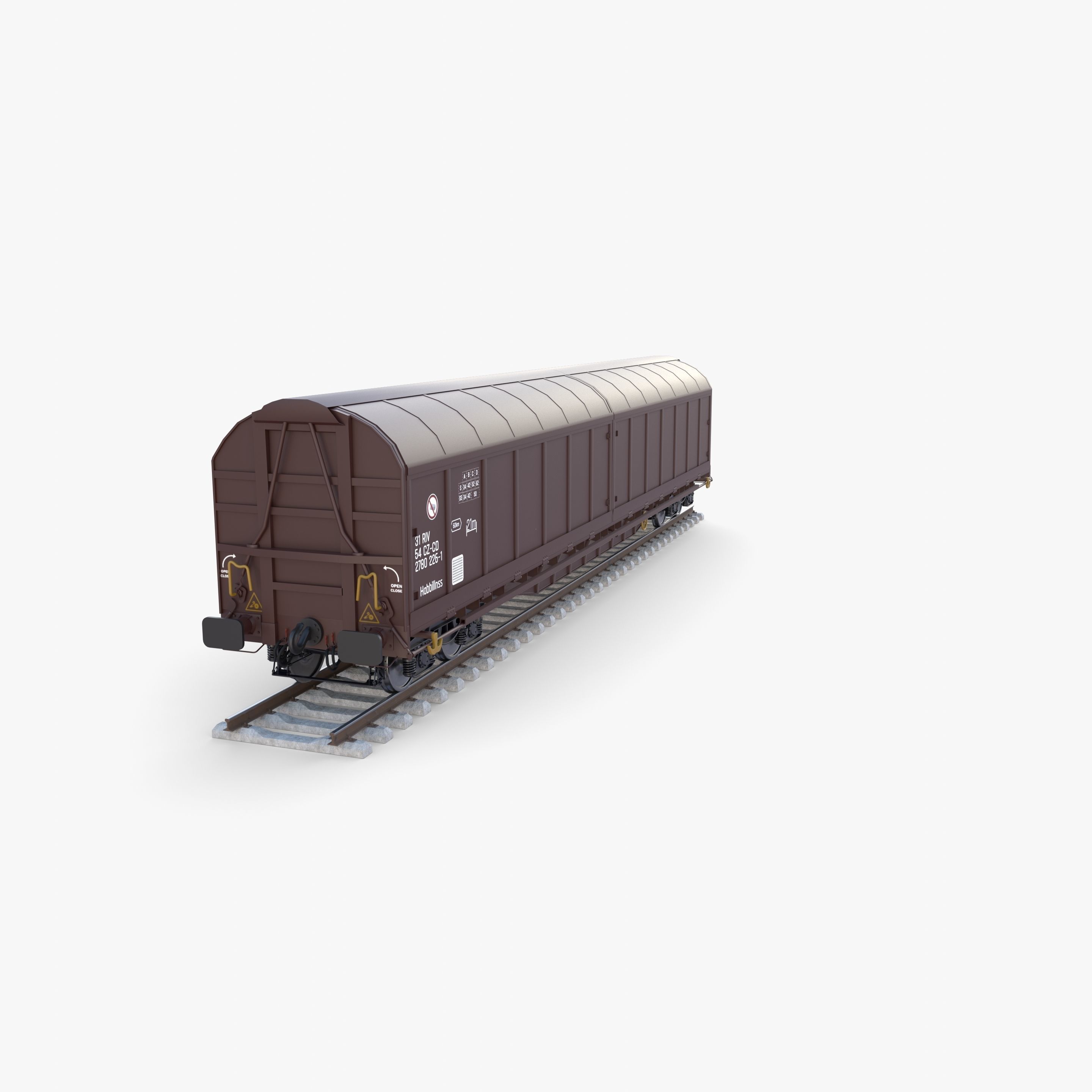 CFR Habis Sliding Door Wagon 339 Rail Car v2 3D model_7