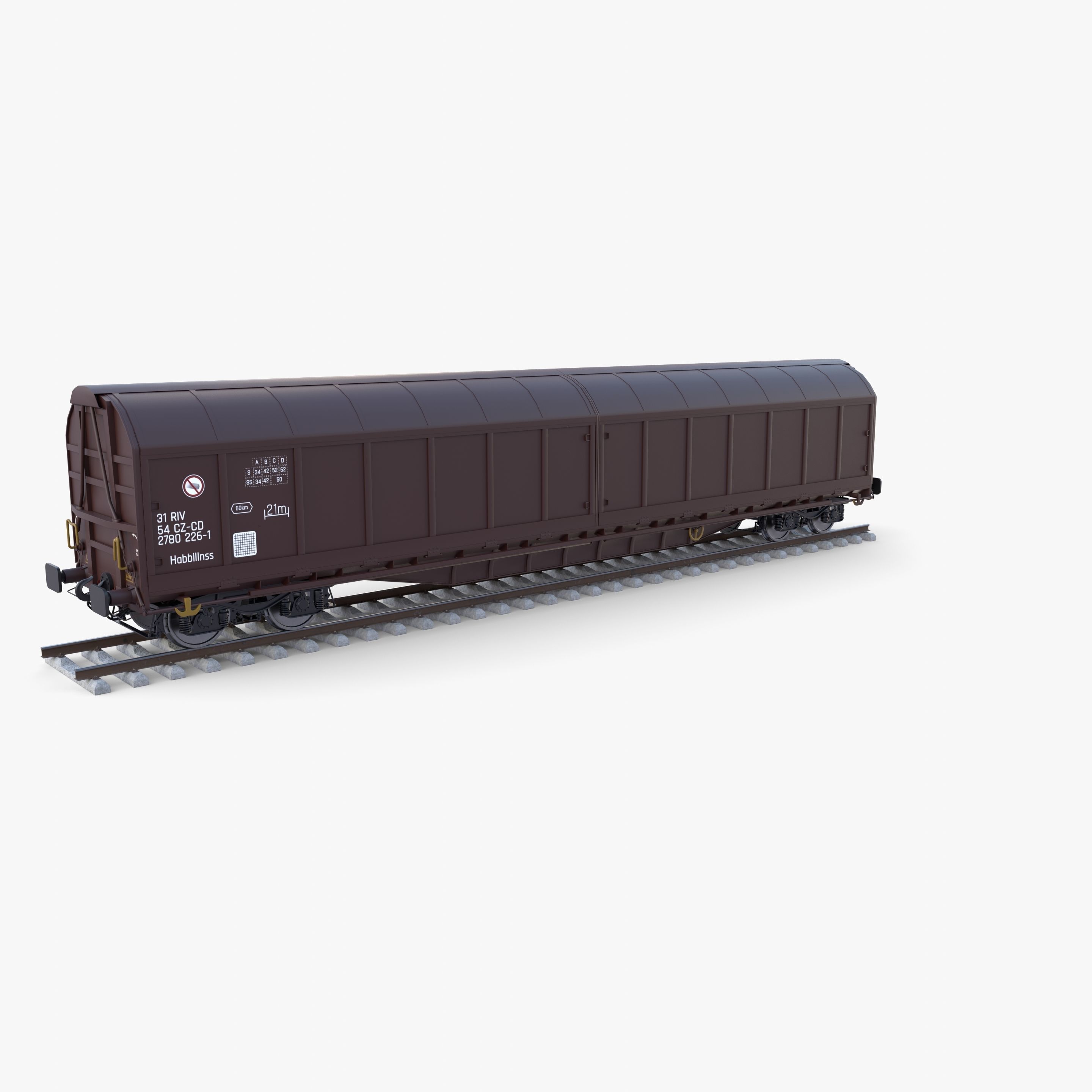 CFR Habis Sliding Door Wagon 339 Rail Car v2 3D model_5