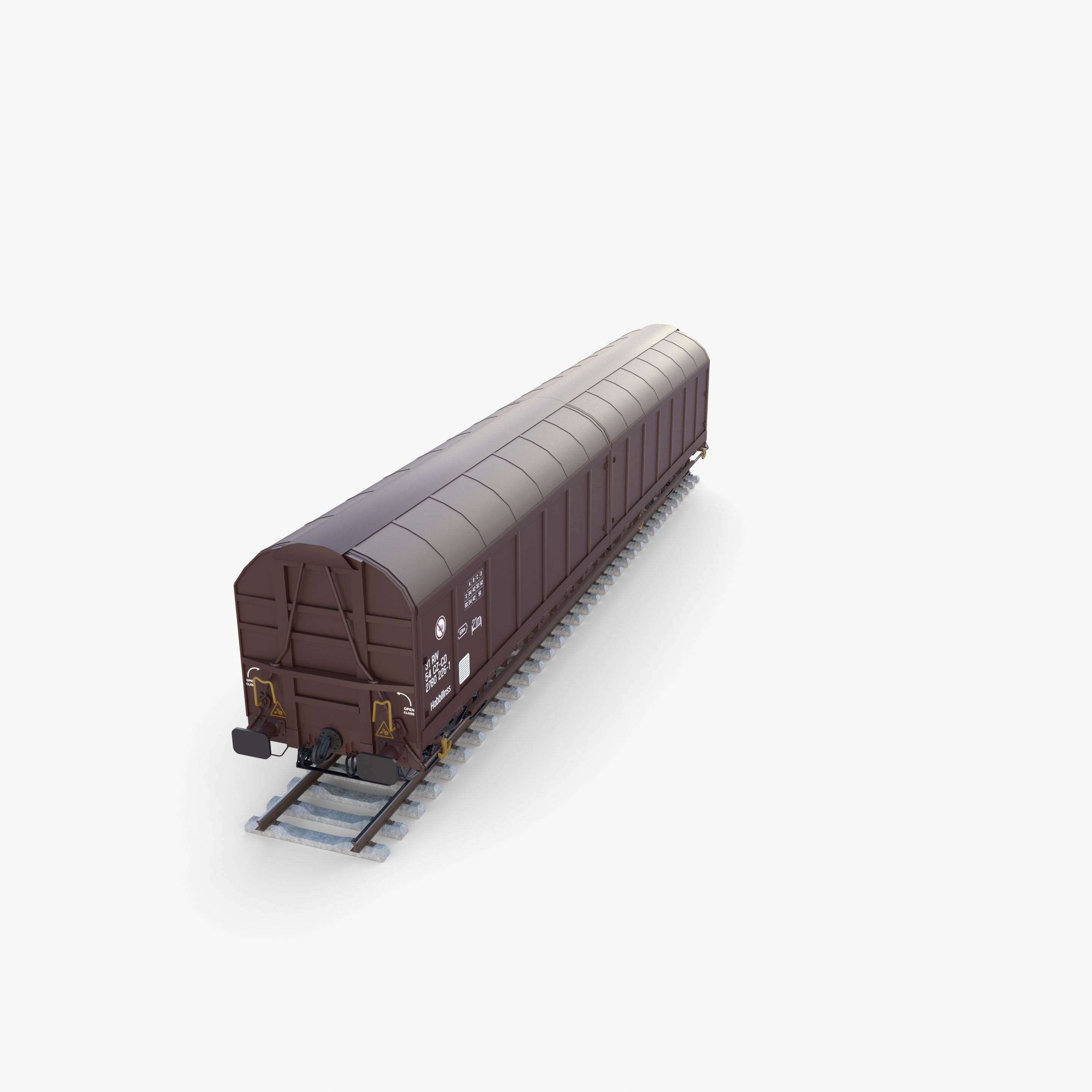CFR Habis Sliding Door Wagon 339 Rail Car v2 3D model_15