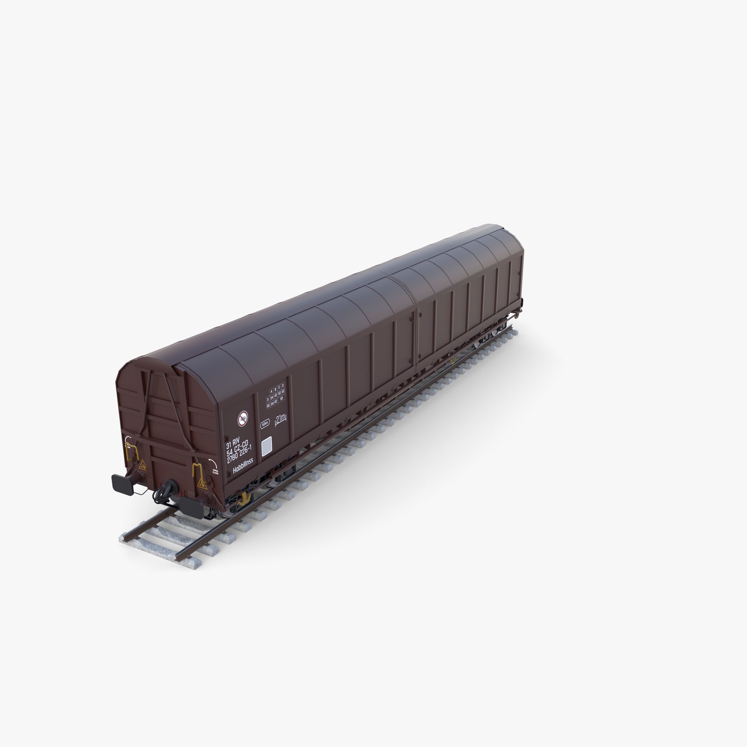 CFR Habis Sliding Door Wagon 339 Rail Car v2 3D model_13